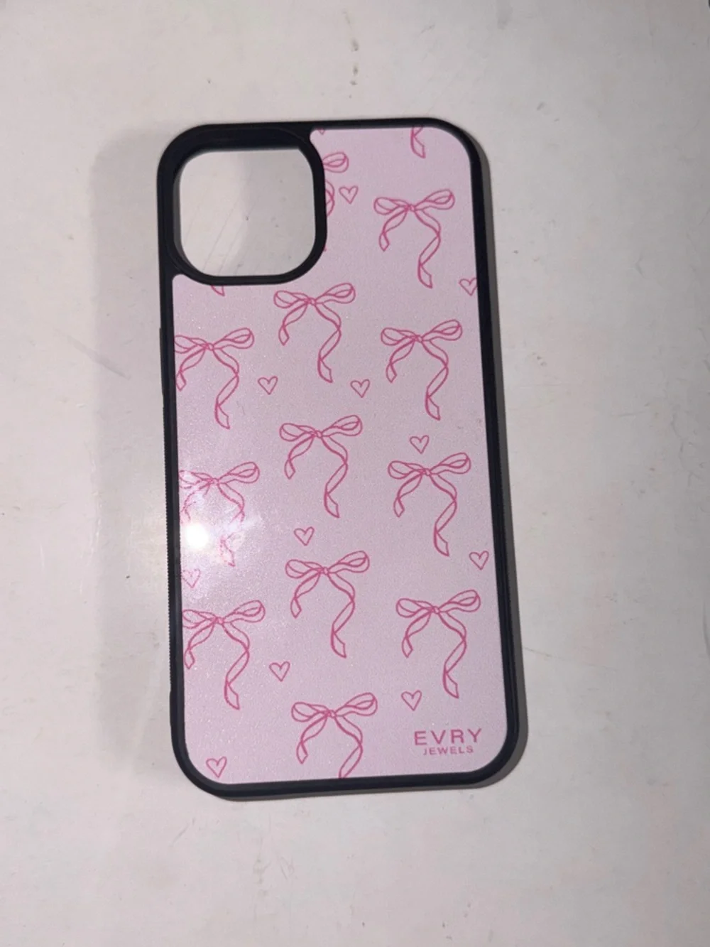 EVRY JEWELS Pink Bow Pattern iPhone Case